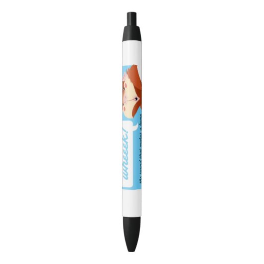 "Wheek!" モルモットのペン 黒ボールペン (正面縦)