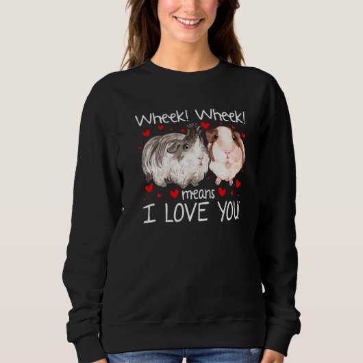 Wheek Wheek Graphic Guinea Pig Owner Pet Cavy Anim スウェットシャツ (正面)