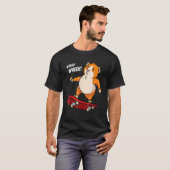 Wheek Wheek Guinea Pig Skateboard Skateboarder Tシャツ (正面フル)
