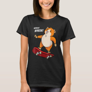 Wheek Wheek Guinea Pig Skateboard Skateboarder Tシャツ