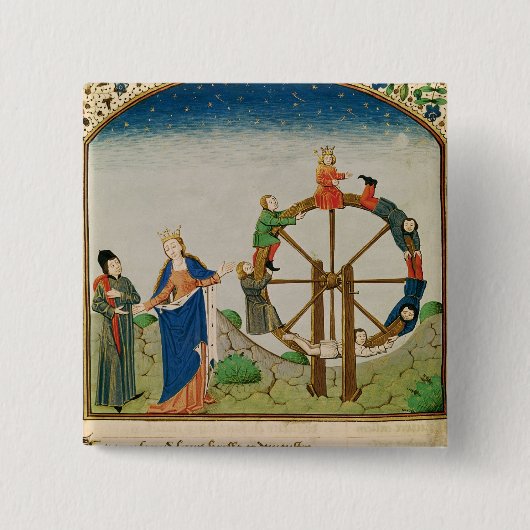 Wheel of FortuneとのBoethius 缶バッジ (正面)