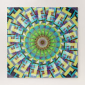 Wheel of Fortune抽象芸術Boho Groovy Fractal Art ジグソーパズル (横)