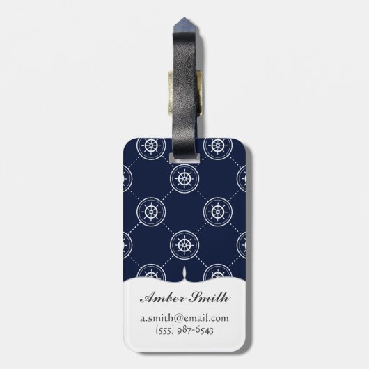 Wheel Pattern大尉の ラゲッジタグ (裏面縦)