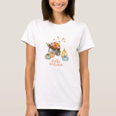Wheelbarrow of Pumpkins with leaves Tシャツ (正面)