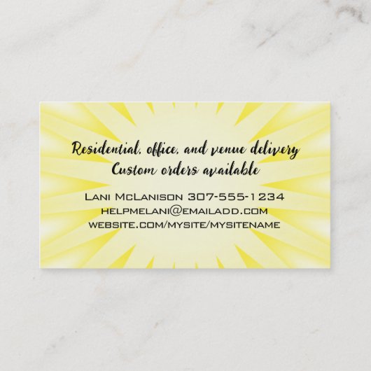 wheelbarrow woman baker giant sweets business c... 名刺 (裏面)