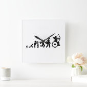 Wheelchair Archery スクエア壁時計 (ホーム)