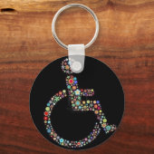 wheelchair_funky_zazzle.jpeg キーホルダー (正面)