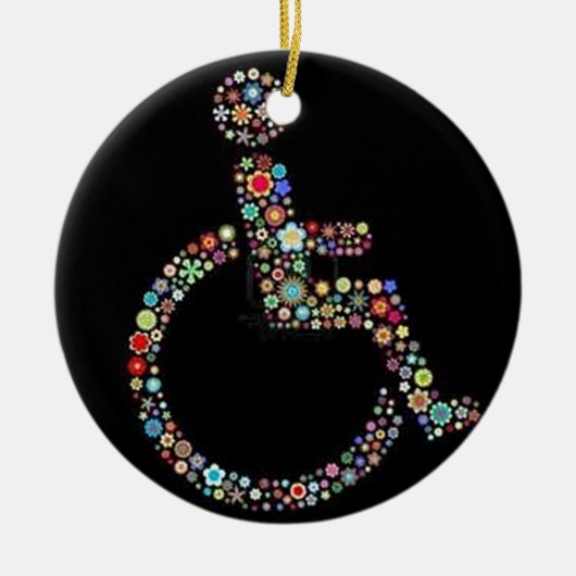 wheelchair_funky_zazzle.jpeg セラミックオーナメント (正面)