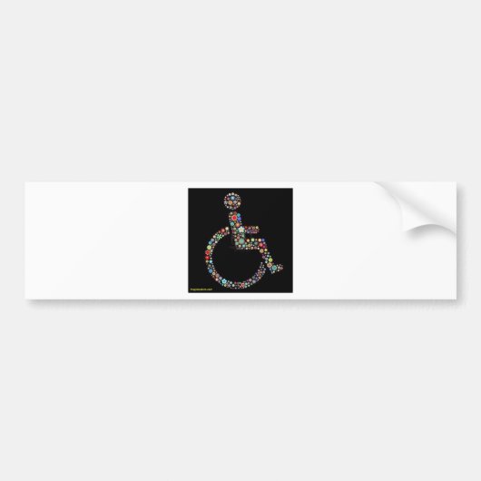 wheelchair_funky_zazzle.jpeg バンパーステッカー (正面)