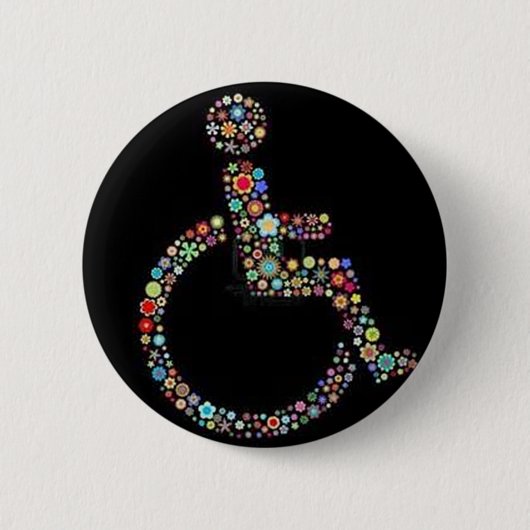 wheelchair_funky_zazzle.jpeg 缶バッジ (正面)