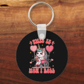 Wheelchair Unicorn Eating Ice Cream This Is How Th キーホルダー (正面)