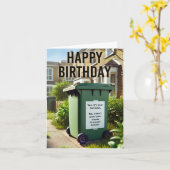 Wheelie Funny Birthday - Prosecco Bin Edition カード (黄色い花)