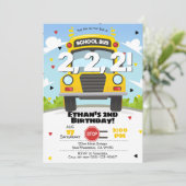 Wheels on the Bus誕生日招待状 招待状 (スタンド正面)