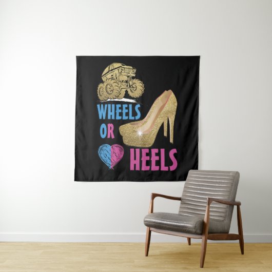  Wheels Or Heels お母さんはあなたのことが好き 性別発表 タペストリー (インサイチュ)
