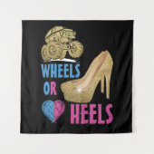Wheels Or Heels お母さんはあなたのことが好き 性別発表 タペストリー (正面)