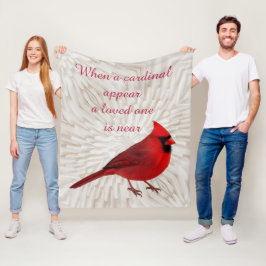 When A Cardinal Appear A Loved One Is Near Comfy フリースブランケット