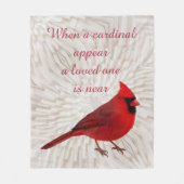 When A Cardinal Appear A Loved One Is Near Comfy フリースブランケット (正面)