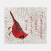 When A Cardinal Appear A Loved One Is Near Comfy フリースブランケット (正面(横))