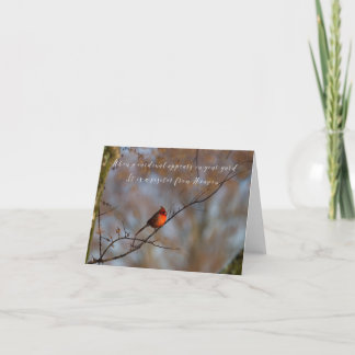 When a cardinal appears in your yard card サンキューカード