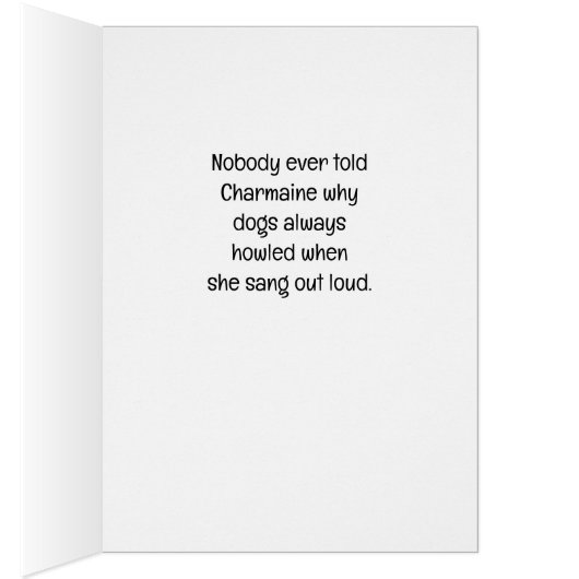 When Charmaine sings dogs howl Victorian ladies (内側 (右))