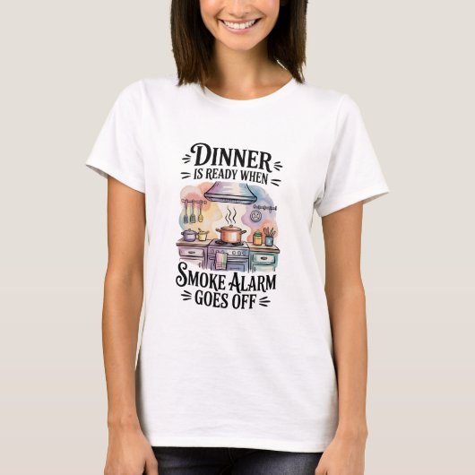When Dinner Is Ready – Funny Kitchen & Family Tシャツ (正面)