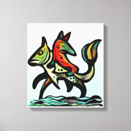 When Earth and Water Collide The Fox and The Trout キャンバスプリント