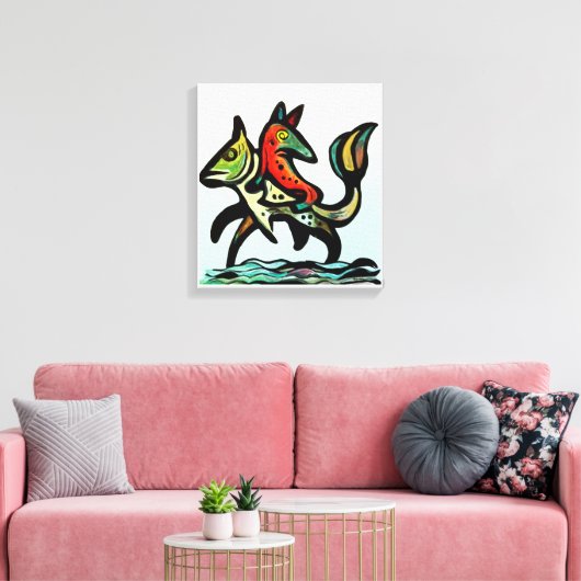 When Earth and Water Collide The Fox and The Trout キャンバスプリント (インサイチュ (リビング))