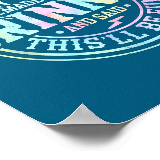 When God Made Me He Said This'll Be Fun Skeleton F ポスター (角)