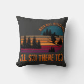 When Hell Freezes Over I'll Ski There Too Charcoal クッション (正面)