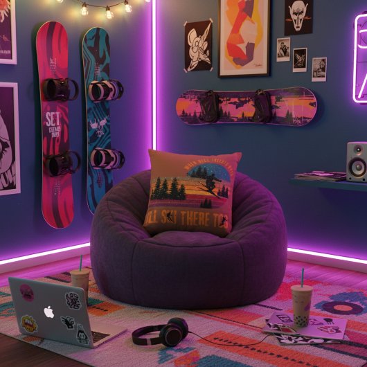 When Hell Freezes Over I'll Ski There Too Ember クッション