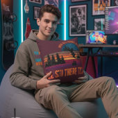 When Hell Freezes Over I'll Ski There Too Maroon クッション