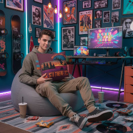 When Hell Freezes Over I'll Ski There Too Maroon クッション