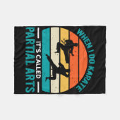 When I Do Karate It's Called Partial Arts 19  フリースブランケット (正面(横))