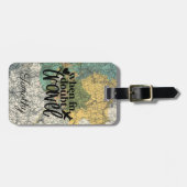 When In Doubtトラベルヴィンテージワールドマップカスタム ラゲッジタグ (正面横)