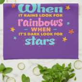 When It Rains Look For Rainbows キッチンタオル (折り畳み)