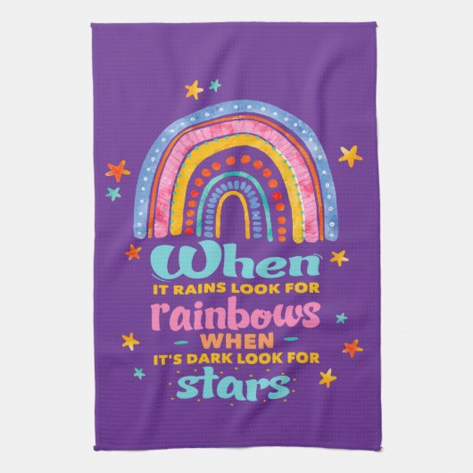 When It Rains Look For Rainbows キッチンタオル (縦)