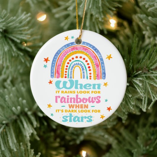 When It Rains Look For Rainbows セラミックオーナメント (ツリー)