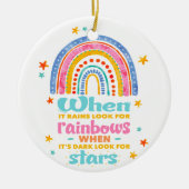 When It Rains Look For Rainbows セラミックオーナメント (正面)