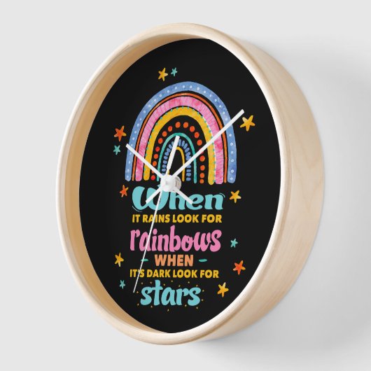 When It Rains Look For Rainbows 壁時計 (傾斜)