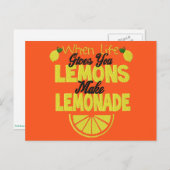 When Life 与え You Lemons (オレンジ色の背景) ポストカード (正面/裏面)