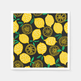 When Life 与え You Lemons  Sunny Yellow Lemon スタンダードカクテルナプキン