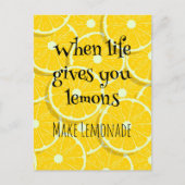 When Life 与え You Lemons  Sunny Yellow Lemon ポストカード (正面)