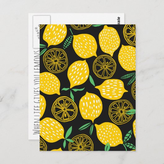 When Life 与え You Lemons  Sunny Yellow Lemon ポストカード (正面/裏面)