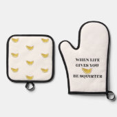 When Life Gives You Lemons Be A Squirter 鍋つかみ&鍋敷きセット (正面)
