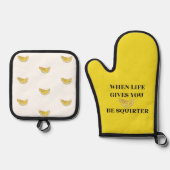 When Life Gives You Lemons Be A Squirter 鍋つかみ&鍋敷きセット (正面)