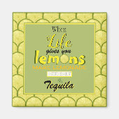 When life gives you lemons funny retro typography マグネット (正面)