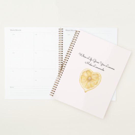 When Life Gives You Lemons, Make Lemonade Heart プランナー手帳 (ディスプレー)