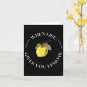 When Life Gives You Lemons Motivational Quote Lemo カード (黄色い花)