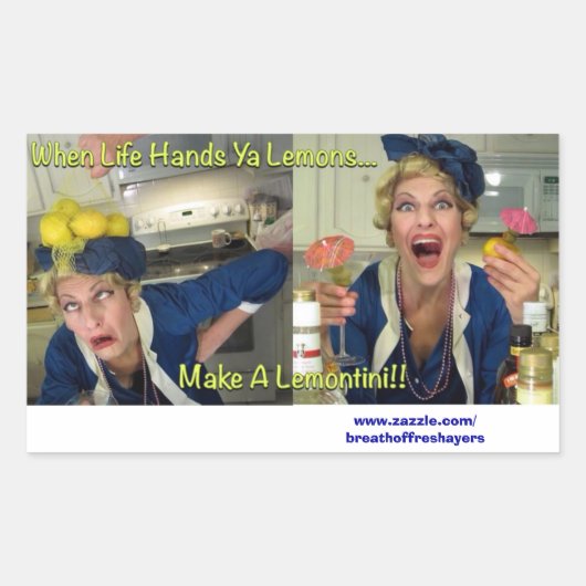 When Life Hands Ya Lemonsスタンプ 長方形シール (正面)