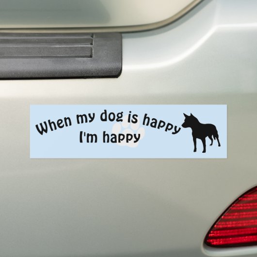 When My Dog is Happy v11 Bumper Sticker バンパーステッカー (車上)